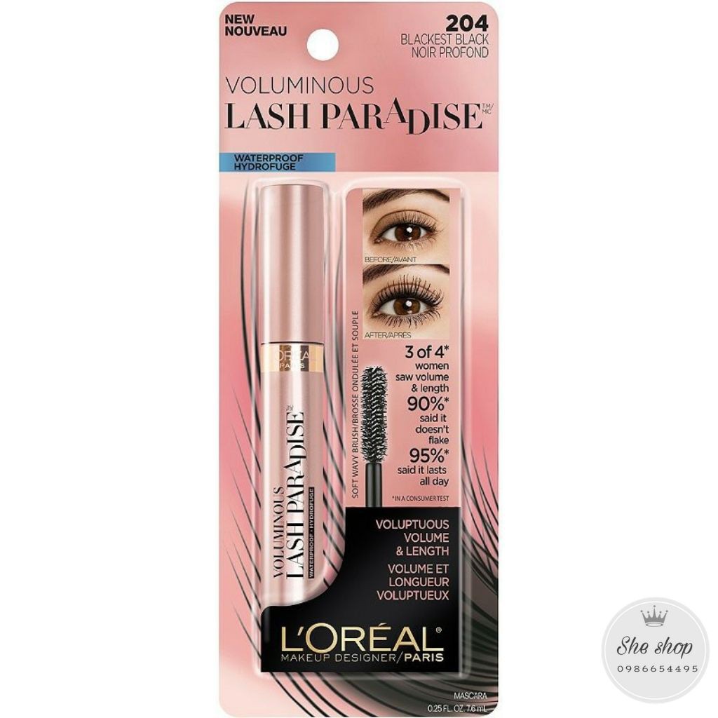 Mascara Chuốt Mi Trang Điểm Tự Nhiên Loreal-Mi Dày Và Dài Hơn Hiệu Quả |HÀNG MỚI VỀ|