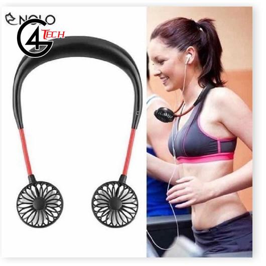 Quạt quàng cổ mini tích điện gấp gọn siêu mát