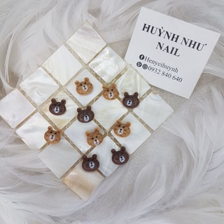 Set 10viên charm hình gấu nâu