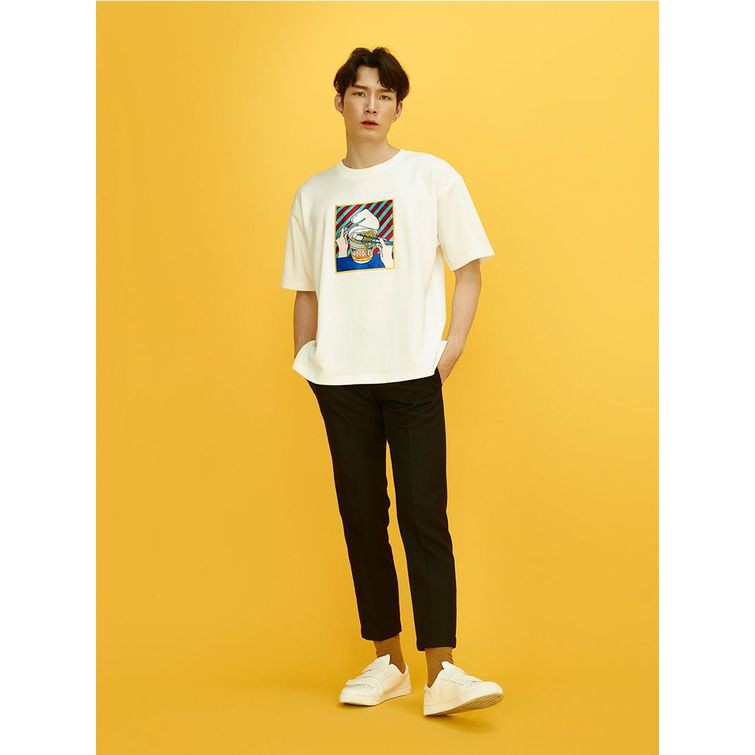 Quần baggy nam (trắng kem) phong cách Hàn Quốc, ống suông mặc co giãn, phù hợp đi học, dạo phố | BigBuy360 - bigbuy360.vn