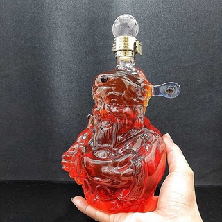 Chai Đựng Rượu Thủy Tinh 1100ml cao cấp mẫu thần tài – Vỏ Chai Rượu Đẹp làm quà tân gia, sinh nhật (E8)