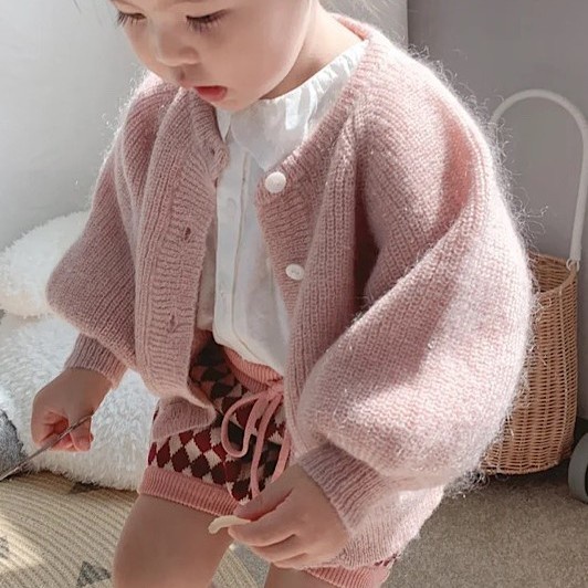 Áo Khoác Cardigan Dệt Kim Phong Cách Phương Tây Thời Trang Xuân Thu 2022 Cho Bé Gái