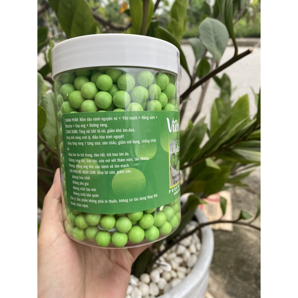 Viên Kẹo Mầm Đậu Nành 500g Vị Matcha