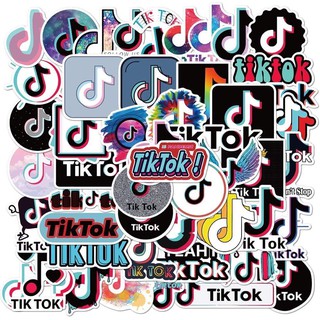 sticker tiktok set 30-60 cái decal ép lụa / hình dán tiktok