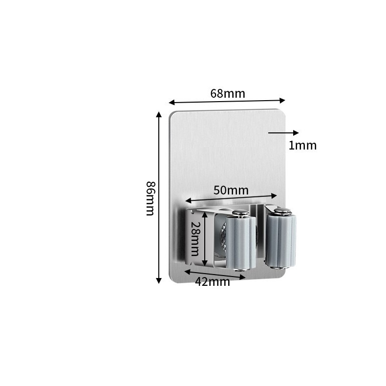 Kẹp Giữ Chổi, Giá Inox Treo Cây Lau Nhà Gắn Tường, Gắn Keo Chắc Chắc, Bền, Gọn, Tiện Lợi. Kingler 4032