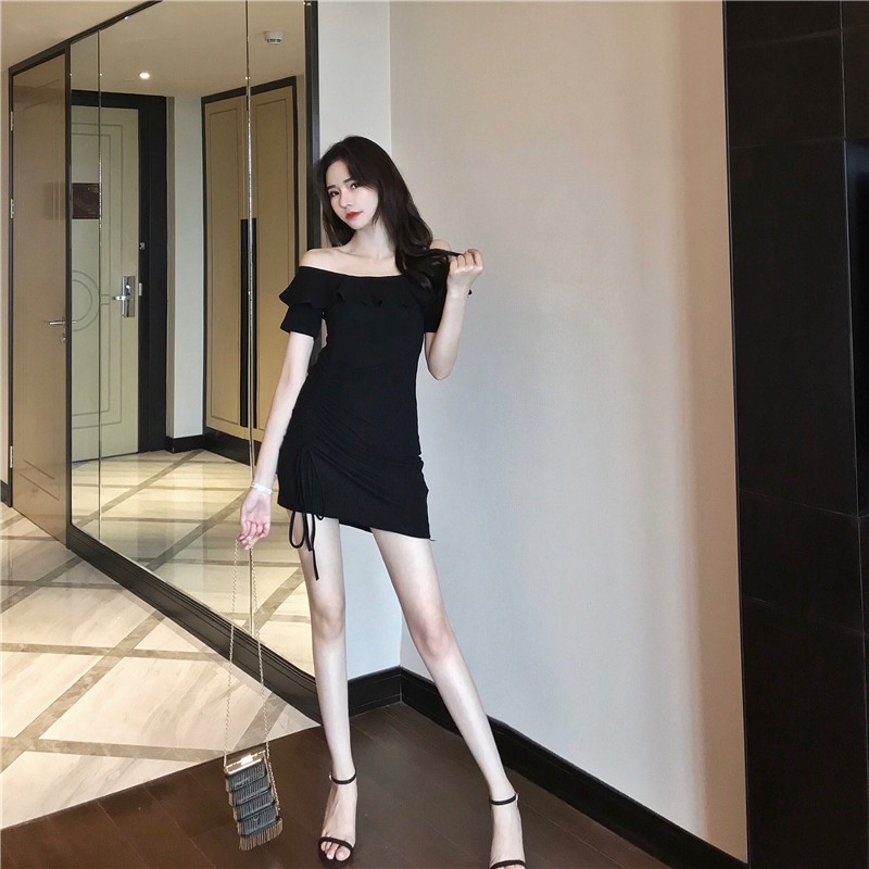 Đầm dự tiệc ღ FREESHIP ღ Váy body trễ vai rút dây thời trang cao cấp XIXO - DAM0028