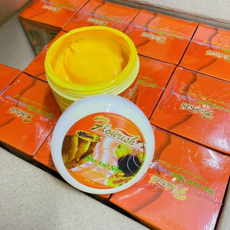 Gel Massage Cao Gừng Tan Mỡ giảm cân Thiên Nhiên Flourish 500ml thái lan chính hãng Eo Thon Dáng Gọn 250g