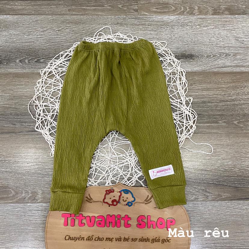 Quần dài cotton nỉ xốp can đũng đóng bỉm, quần dài đóng bỉm cho bé