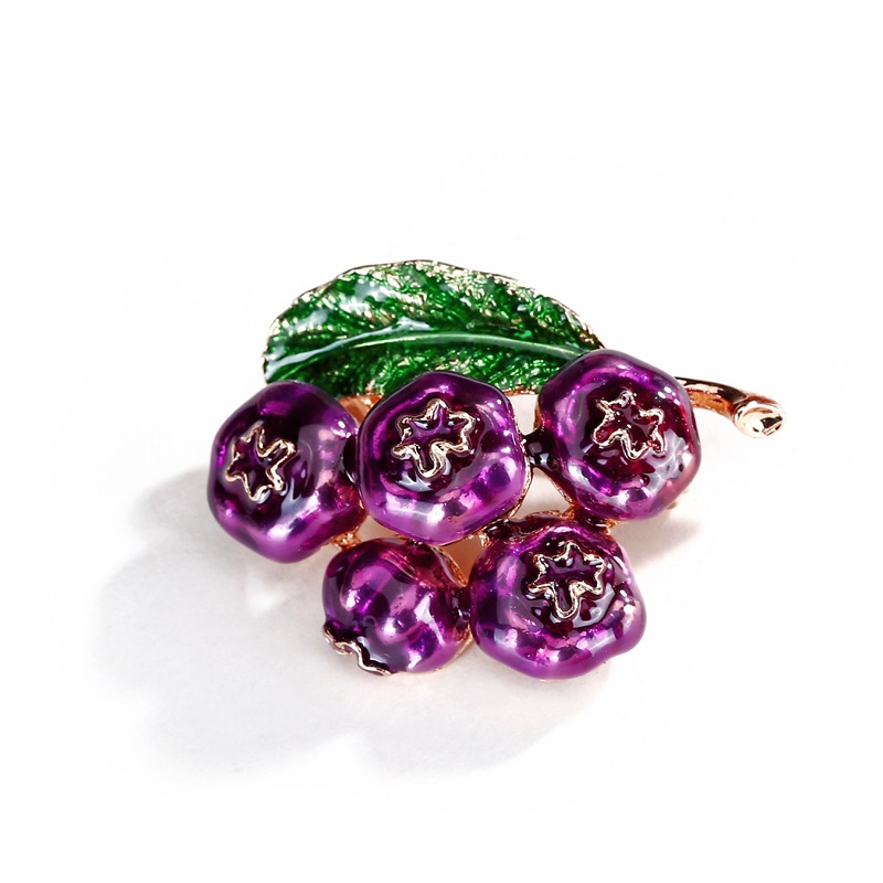 Ghim cài áo tráng men hình rau củ quả đính kim cương giả độc đáo xinh xắn dành cho nữ