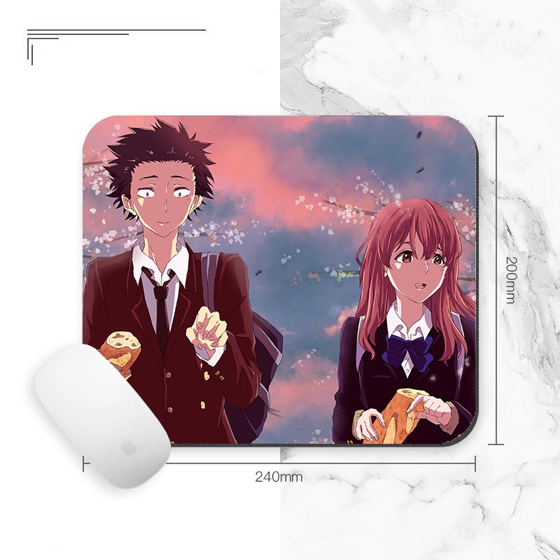 Miếng lót chuột IN HÌNH Koe No Katachi Dáng hình thanh âm anime chibi tiện lợi xinh xắn