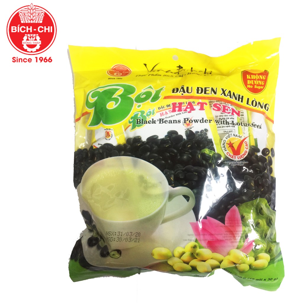 BỘT ĐẬU ĐEN XANH LÒNG HẠT SEN KHÔNG ĐƯỜNG BÍCH CHI BLACK BEANS POWDER WITH LOTUS SEED NO SUGAR