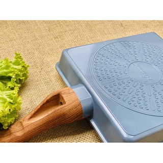 Chảo vuông vân đá ecoramic hàn quốc 20*23cm cho tất cả loại bếp