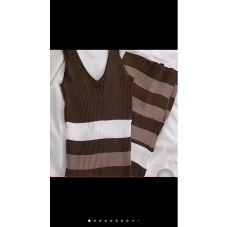 Set váy len body 2 dây kẻ mix áo Len ngoài dài tay dày đẹp