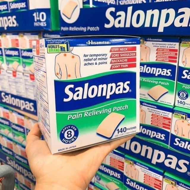 Hộp Miếng Dán SALONPAS Mỹ 7 GÓI x 20 Miếng (Hàng C USA)