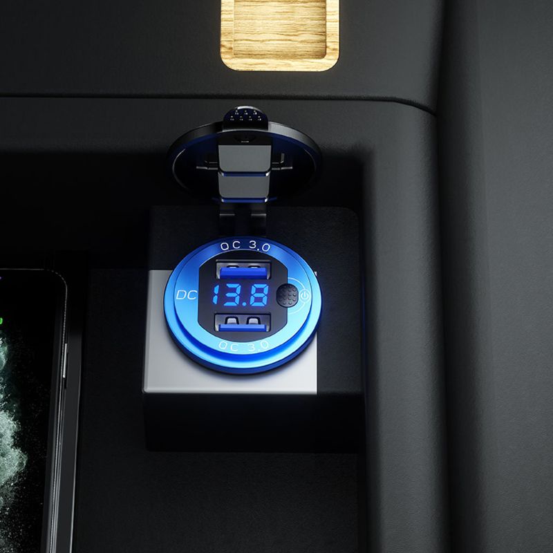 Cục Sạc Nhanh Mini Hai Cổng USB Kép Cho Xe Hơi