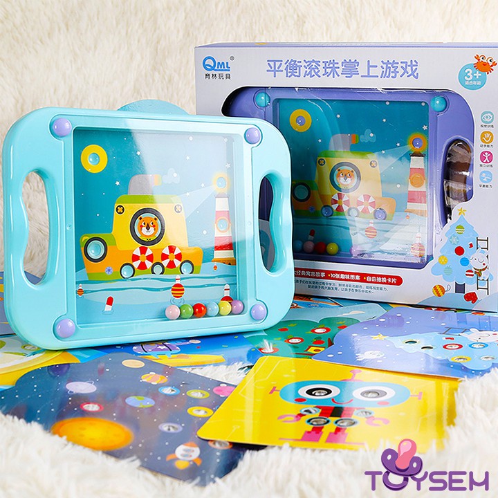 Đồ chơi lăn bi vào lỗ 6 bi loại lớn - Trò chơi Labyrinth Toysem đặt bóng thông minh cho bé - Quà tặng sinh nhật cho bé