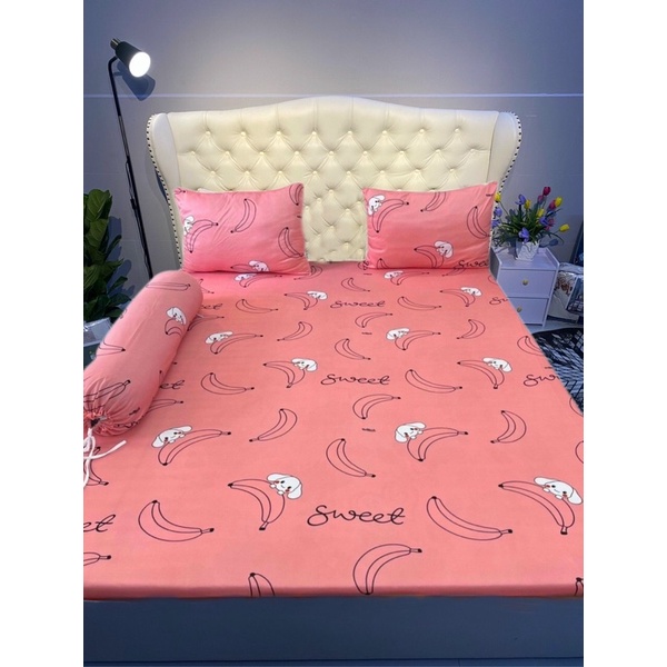 Bộ Drap thun Hàn Quốc 4 món hình quả chuối siêu xinh