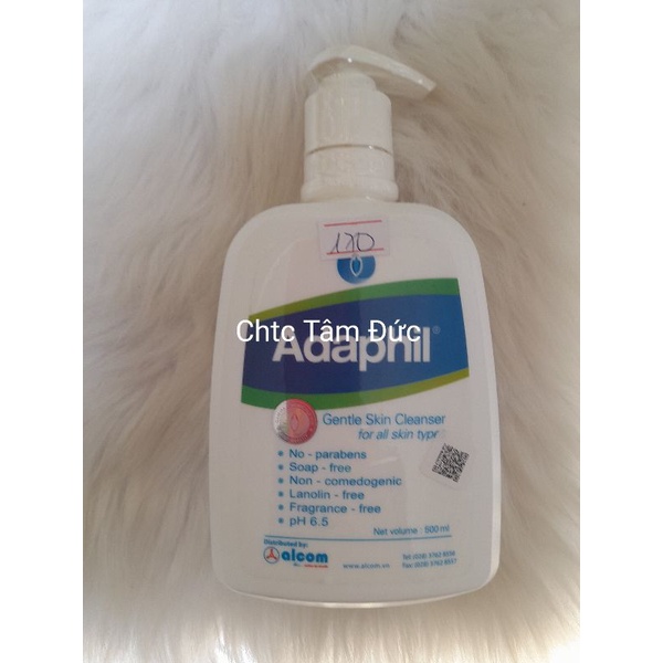 Chai 500ml sữa rữa mặt Adaphil Alcon.sản xuất tại nhà máy Gamma Chemical, nhà máy sản xuất các sản phẩm hàng đầu