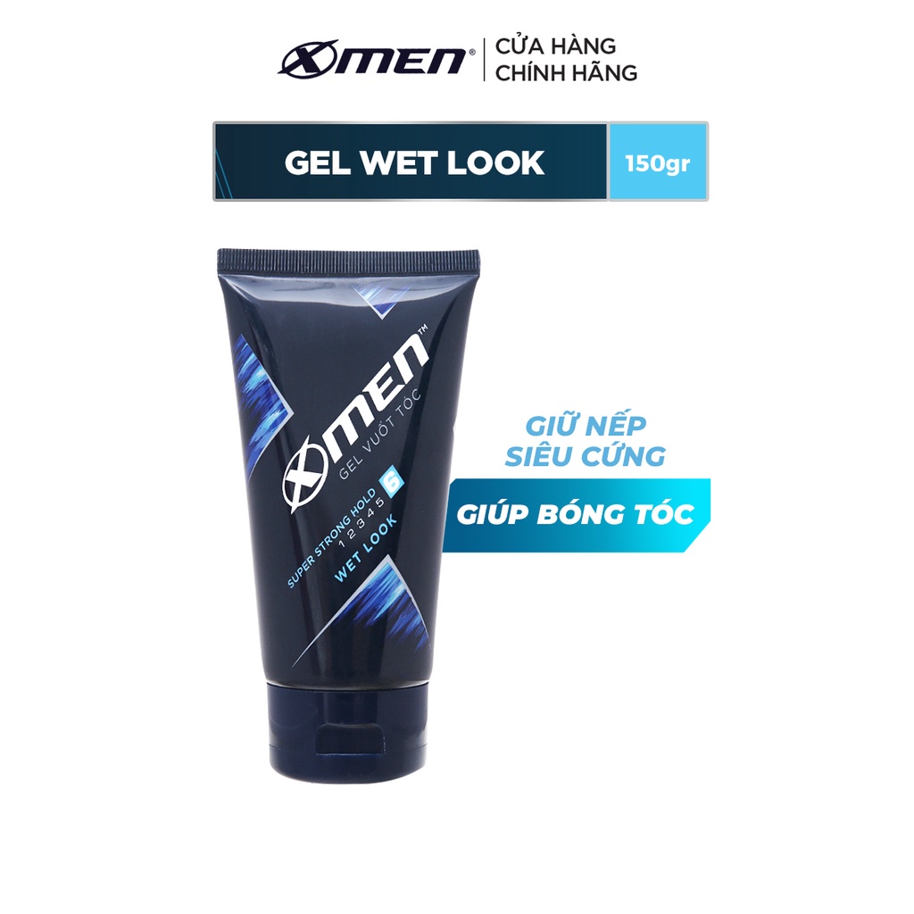 Gel vuốt tóc X-men Siêu cứng & bóng tóc 150g - Super Strong Hold Wet Look