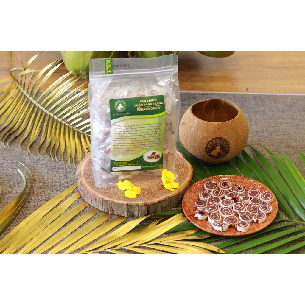 Kẹo chuối cuộn bánh tráng Cocofarm bịch 500g