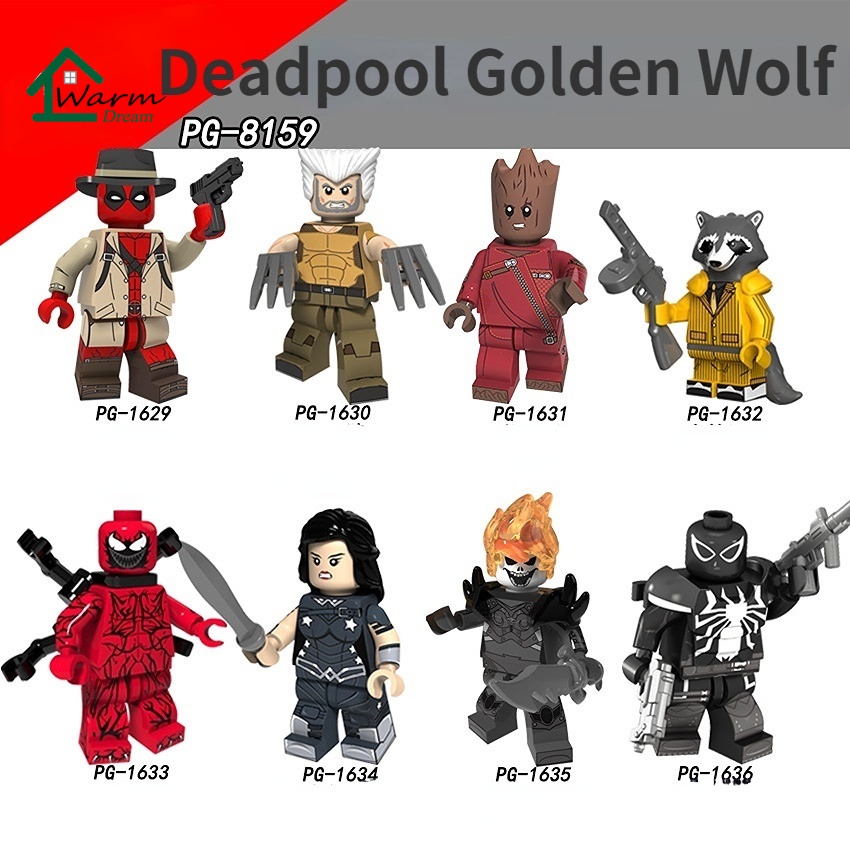Mô Hình Đồ Chơi Lego Nhân Vật Deadpool/Sói/Người Sắt/Người Nhện Dùng Làm Quà Tặng Sinh Nhật Cho Bé