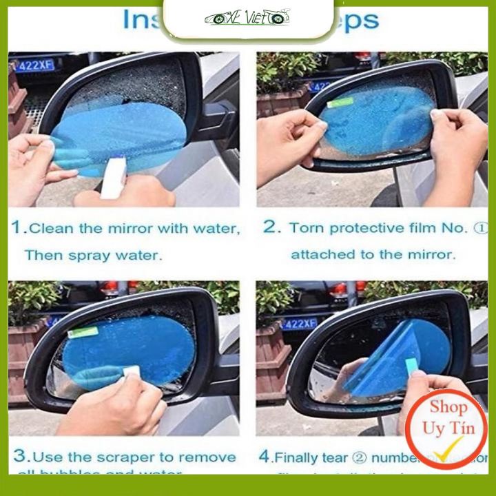 Bộ 2 miếng dán chống bám nước mưa xe ô ô ,chống chói cho kính xe ô tô xe hơi - Miếng dán hình chống nước mưa chống chói