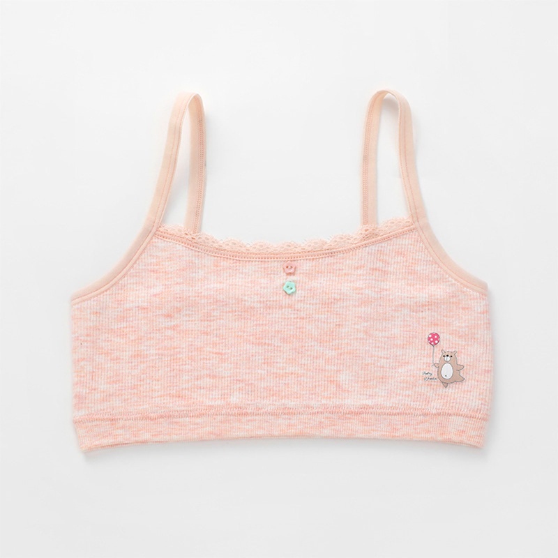Áo Ngực Cotton Không Gọng Họa Tiết Gấu Hoạt Hình Dễ Thương Cho Bạn Gái