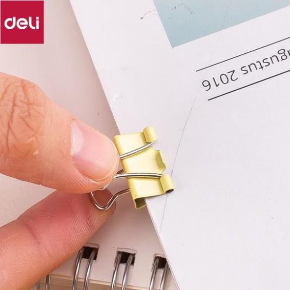 Kẹp bướm màu 15mm Deli - 60 chiếc/hộp - E8556A [Deli]