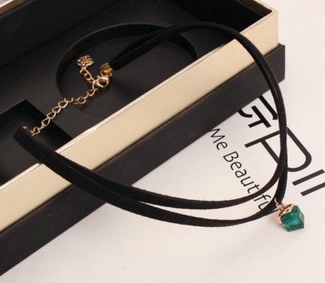 VÒNG CỔ NỮ ĐÍNH ĐÁ NHÂN TẠO XANH CỰC ĐẸP PHỤ KIỆN NỮ TREND CỰC HOT