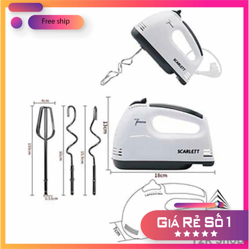 Máy Đánh Trứng Cầm Tay 7 Tốc Độ Công Suất 180W