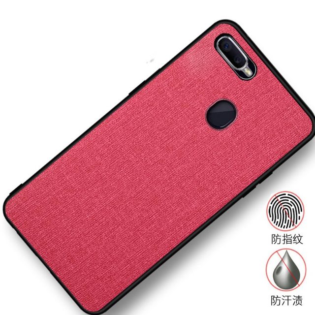 Ốp lưng Oppo F9 Vân vải Jean chống mồ hôi vân tay