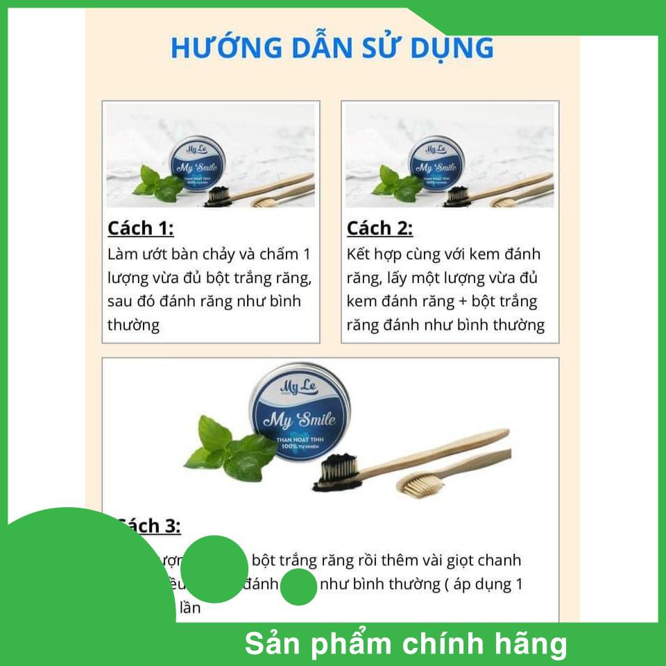 Than hoạt tính trắng răng My Smile 70gr làm trắng răng từ than hoạt tính nhiên an toàn