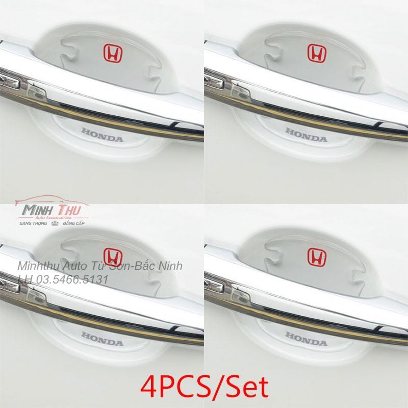 (Honda) Bộ 10 Miếng Dán Silicon Chống Xước Hõm Cửa, Tay Nắm Cửa và Gương Xe Honda