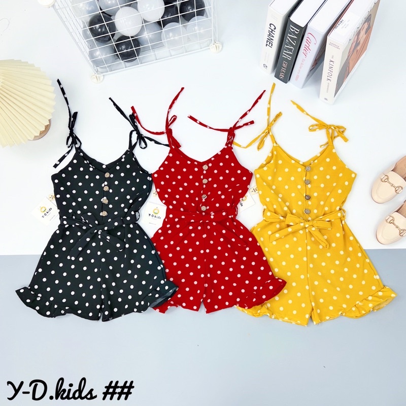 bộ jump 2 dây liền quần  xinh yêu cho bé gái - bj2d