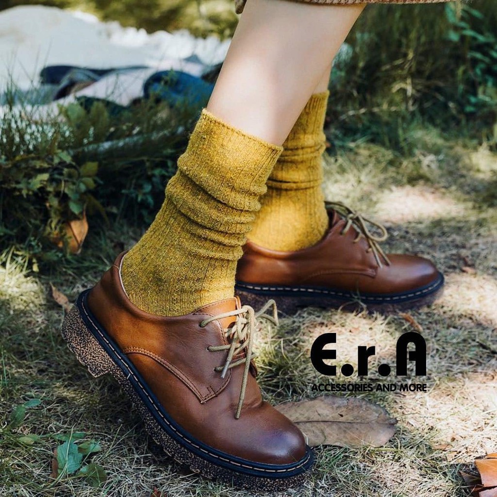 Tất Cổ Cao Cho Nữ Freesize ERASHOP 077346 - Sọc Thêu Màu Vintage, Vải Co Giãn 4 Chiều, Siêu Rẻ Đẹp