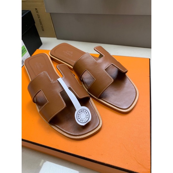 Dép lê hm nâu bò