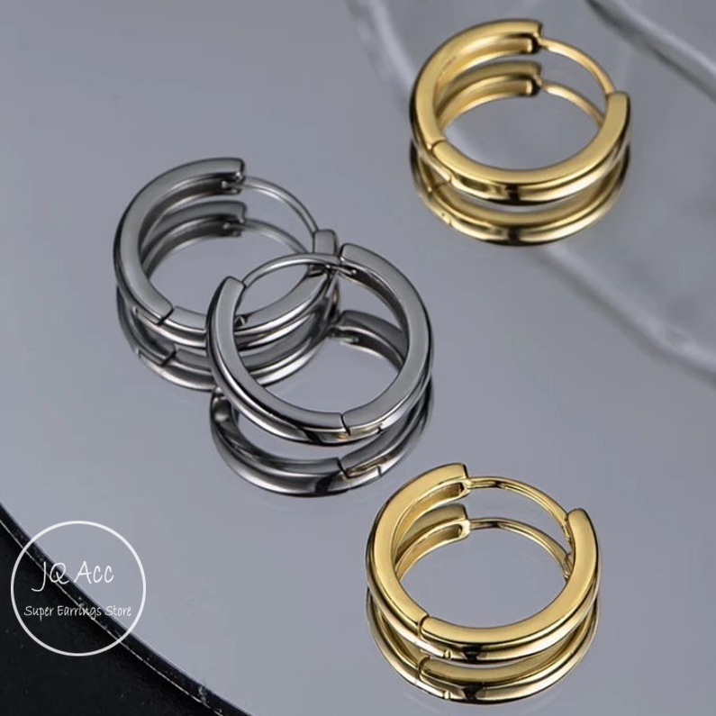 Bông Tai Titan Nữ Bộ Khuyên Tai Tròn Bằng Thép Titan Không Gây Dị Ứng Thời Trang Cho Nữ