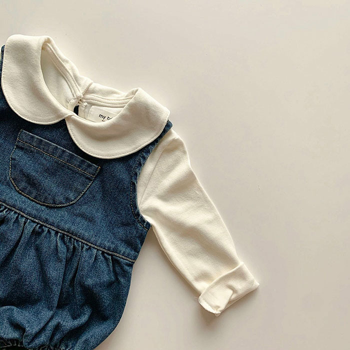 Áo Tay Dài Cổ Búp Bê Thời Trang Thu Đông Cho Bé Gái