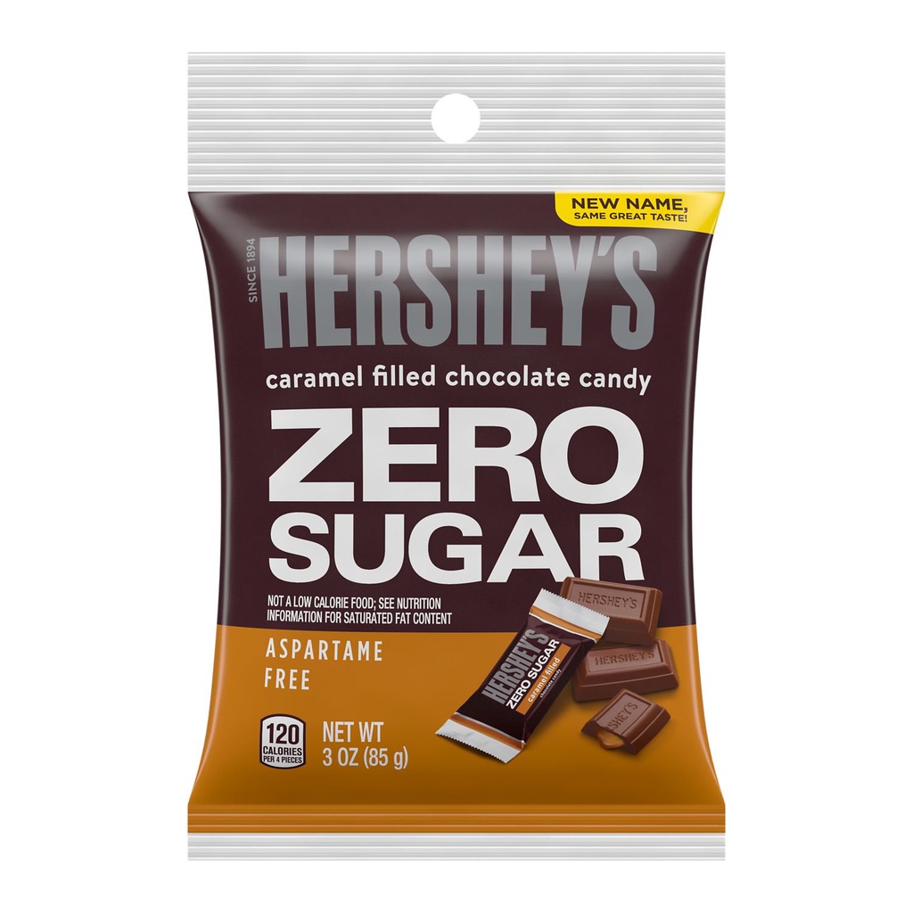Kẹo socola Hershey's Sugar Free Caramel Filled Chocolate Candy 85gr bill Mỹ