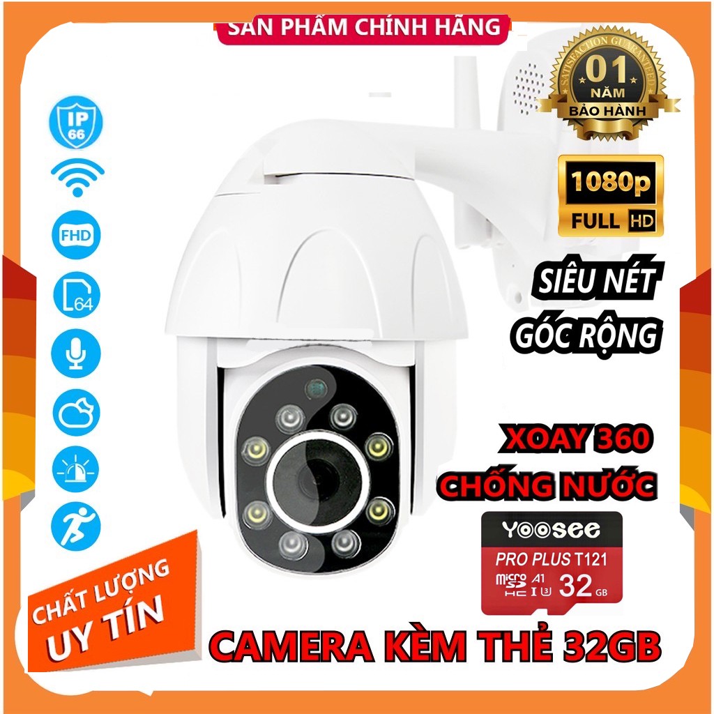 Camera IP Yoosee 360° Giám Sát Ngoài Trời PTZ  FULLHD (1920x1080) Siêu Nét Kèm Thẻ Nhớ 32gb | BigBuy360 - bigbuy360.vn