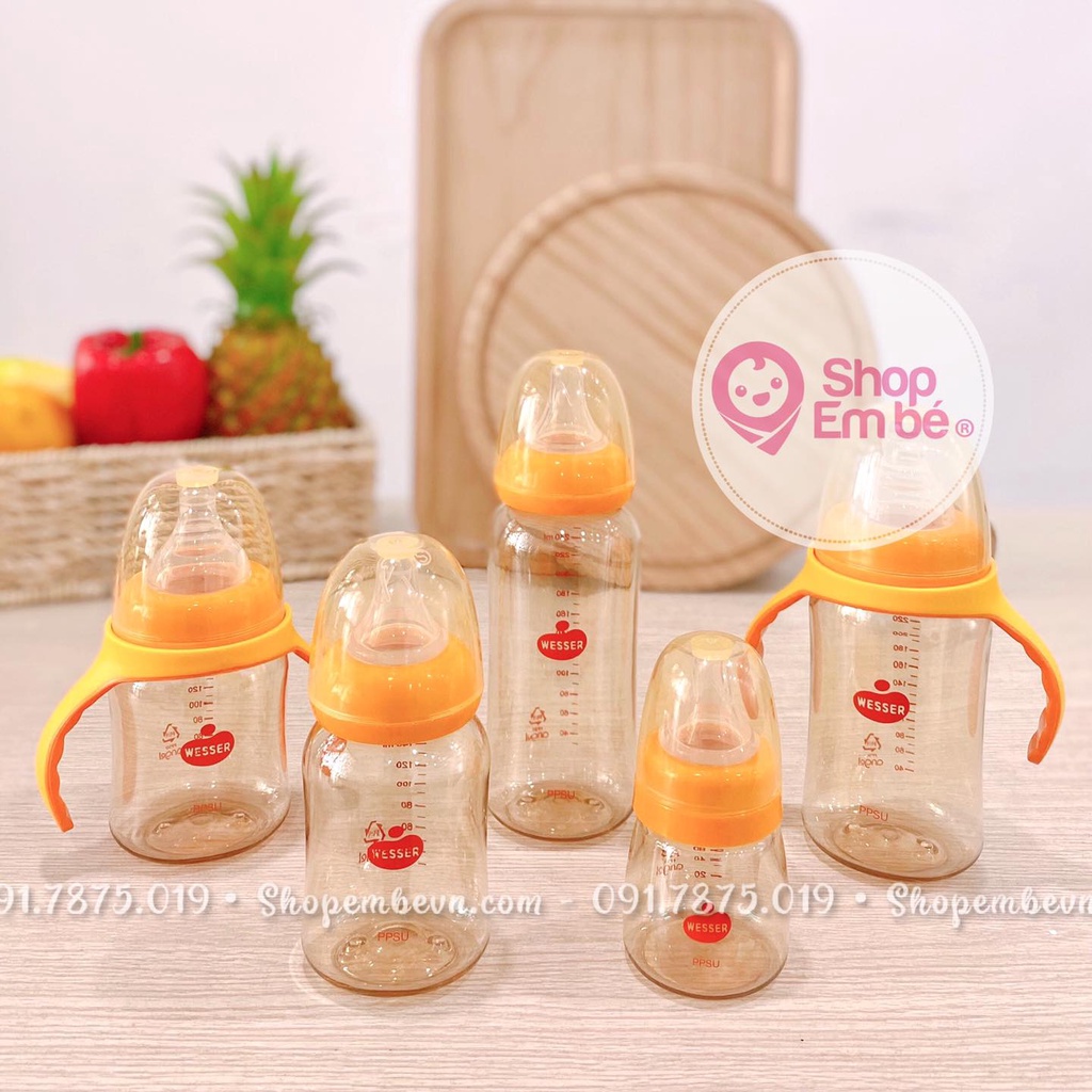 Bình Sữa Wesser PPSU 60ML/140ML/250ML Shop em bé