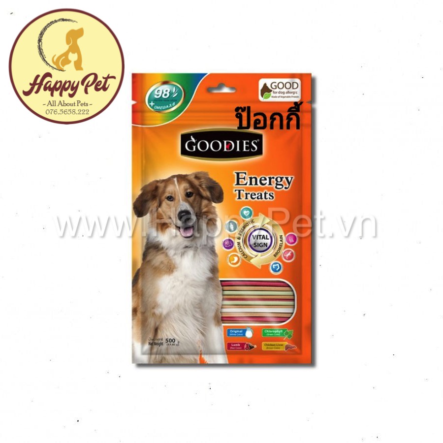BÁNH XƯƠNG GẶM VỆ SINH RĂNG MIỆNG BỔ SUNG CHẤT XƠ VÀ CANXI CHO CÚN GOODIES ENERGY TREAT 500gram
