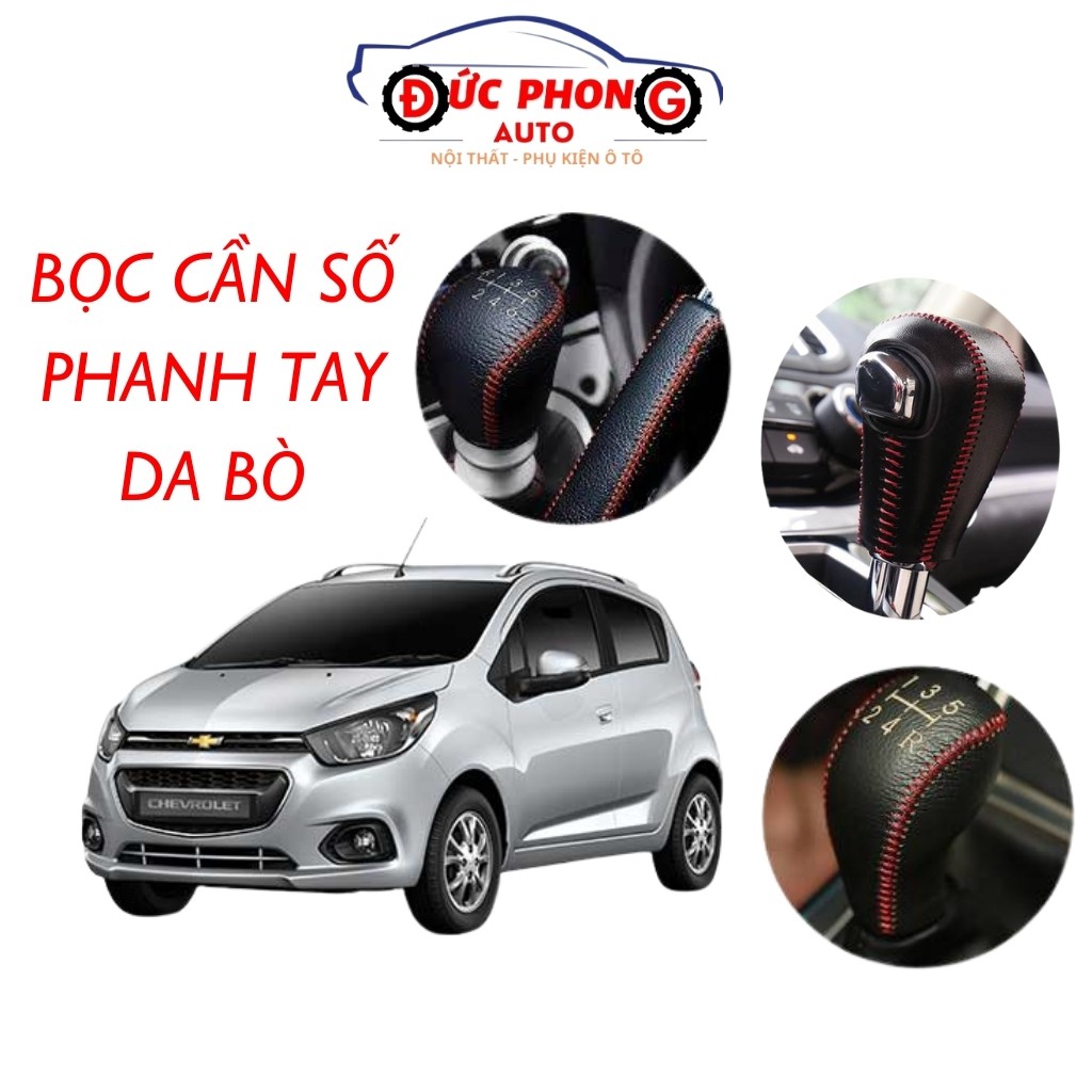 Bọc Cần Số Phanh Tay Chevrolet Spark Da Bò Khâu Thủ Công ĐứcPhong Auto