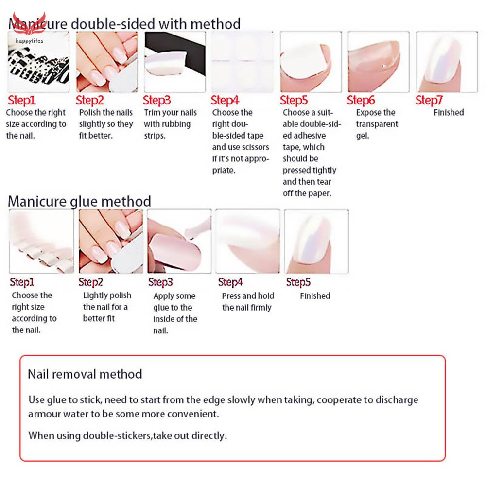 24pcs Flash powder Long section wear finished nail tablet False nail removable Manicure