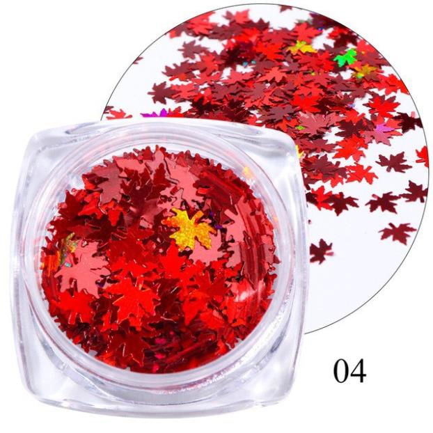 Phụ Kiên Lá Phong ( Set 12 Hũ Trang Trí Móng)