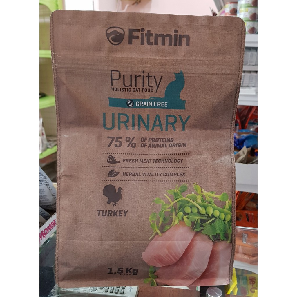 Hạt Fitmin Purity Urinary cho mèo trưởng thành, hỗ trợ chức năng của hệ tiết niệu 1.5kg