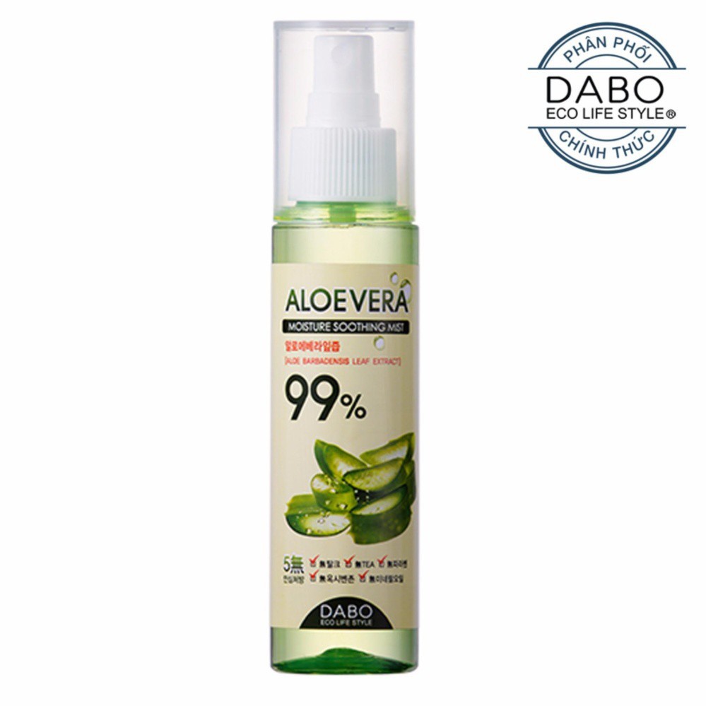 Xịt khoáng lô hội Aloe Vera Dabo 99% và 98% 100ml