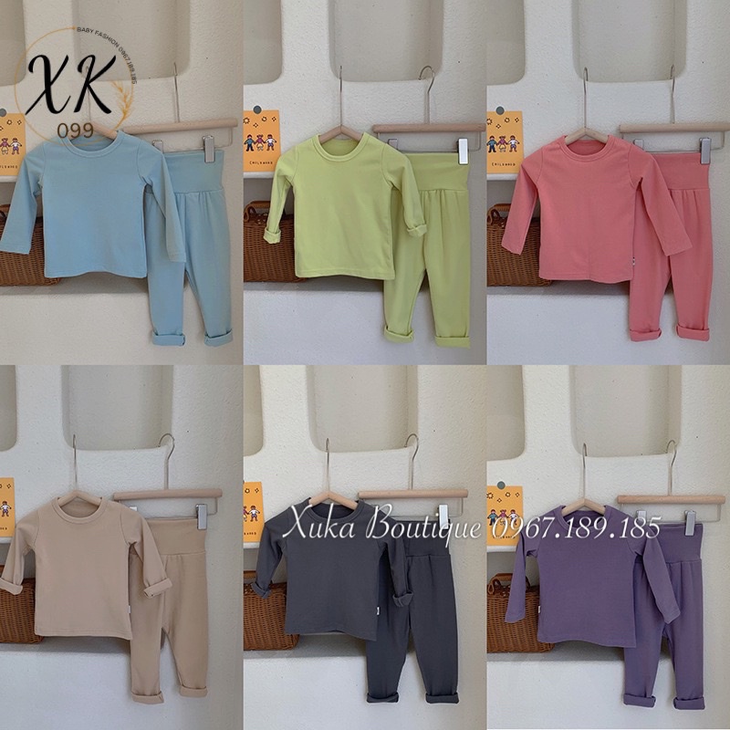 Bộ Quần Áo Dài Tay Giữ Nhiệt Bé Trai Bé Gái - Xuka Boutique - Bộ Quần Mặc Nhà Thu Đông Cho Bé Hàng Quảng Châu Cao Cấp