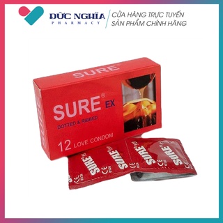 Bao Cao Su Gân Gai Sure Đỏ (Hộp 12 Cái)