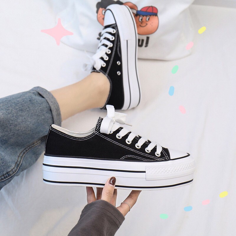 Giày thể thao và Sneakers nữ 2 màu đế 3cm h87